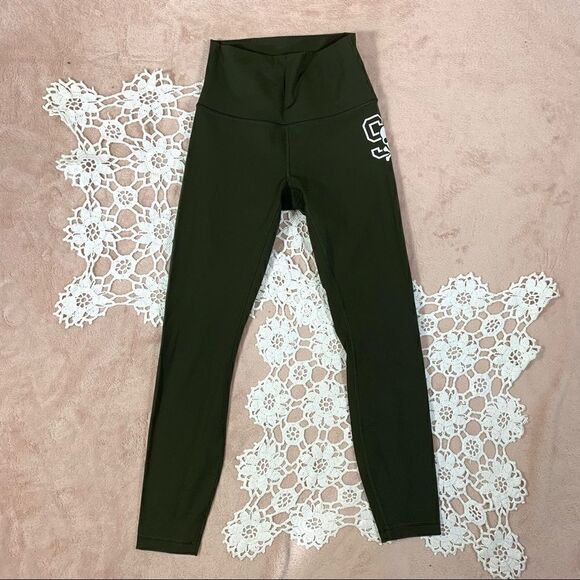 NWOT Lululemon SoulCycle Skull Crop Pant Leggings Green 4 - Picture 2 of 8